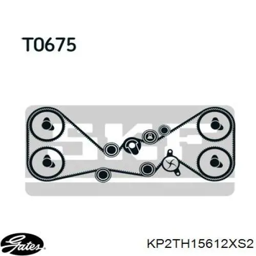 Комплект ГРМ KP2TH15612XS2 Gates