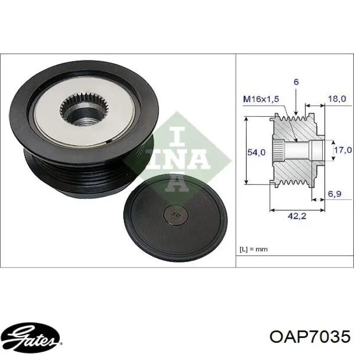 Шкив генератора 32297 Febi