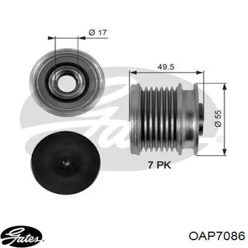 Шкив генератора AP9075 Continental/Siemens