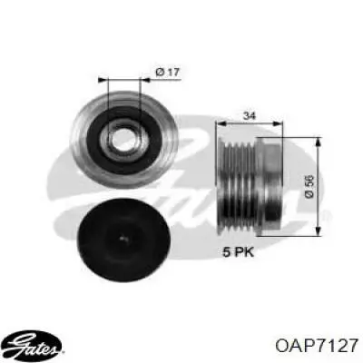 Шкив генератора OAP7127 Gates