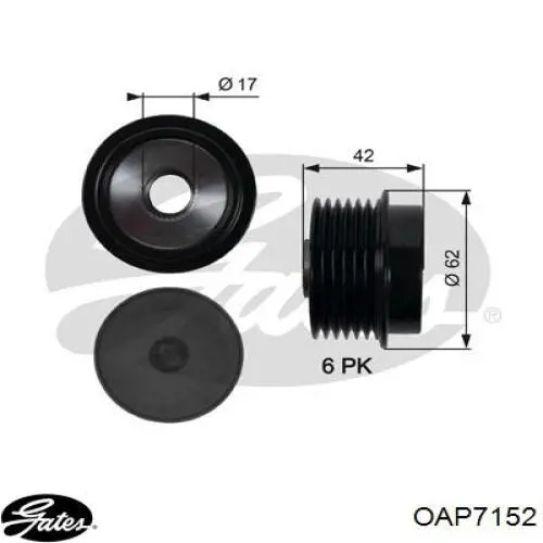 Инерционный шкив Gates OAP7152 цена, от 60.01 USD