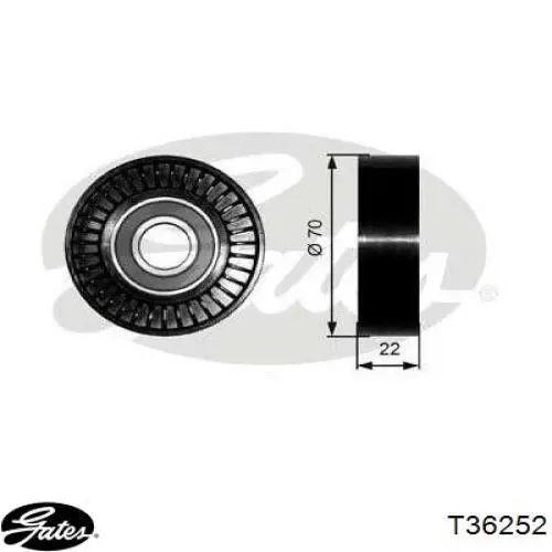 Паразитный ролик приводного ремня Gates T36252 цена, от 641.78 UAH