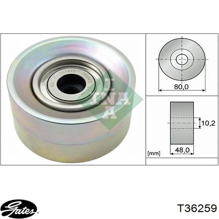 Купить T36259 Gates Паразитный ролик