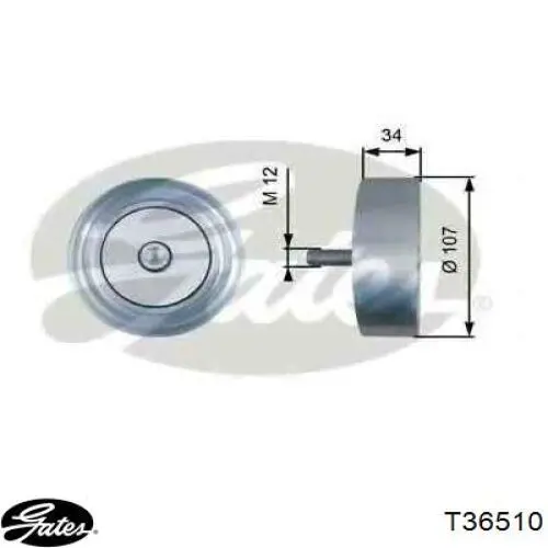 Паразитный ролик приводного ремня Gates T36510 цена, от 26.59 USD