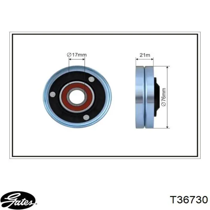 Паразитный ролик приводного ремня Gates T36730 цена, от 21.54 USD