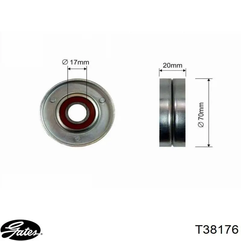 Роликовий модуль натяжителя ремня Gates T38176 цена, от 10.61 USD