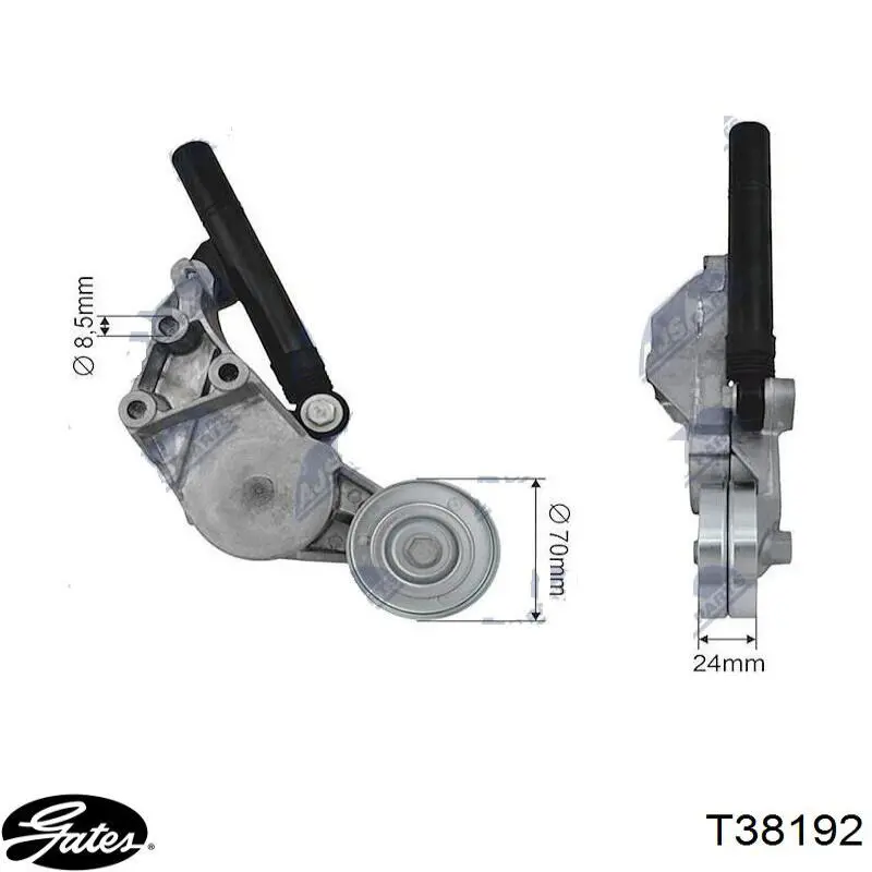 Купить T38192 Gates Натяжитель приводного ремня