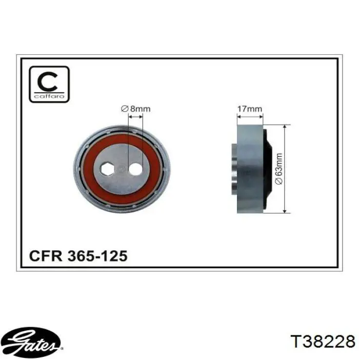 Натяжной ролик Gates T38228 цена, от 30.70 USD