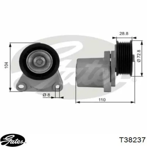 Натяжитель приводного ремня T38237 Gates