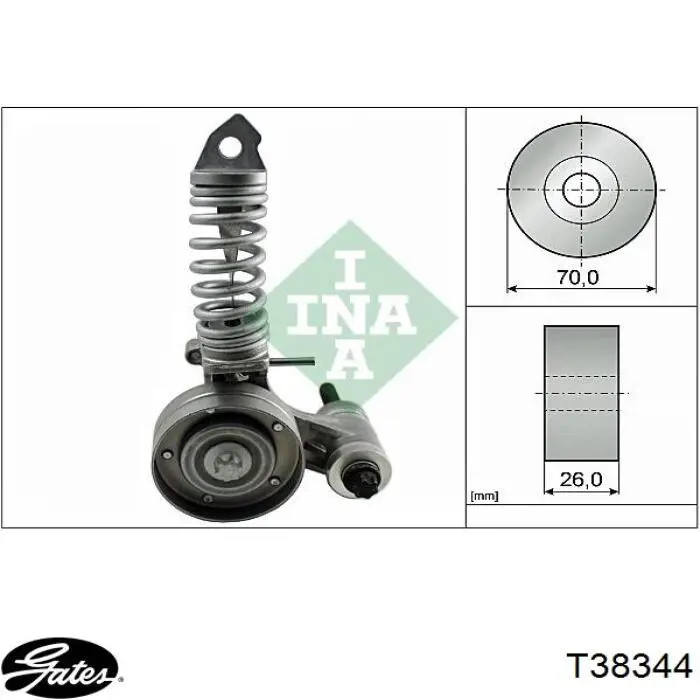 Роликовий модуль натяжителя ремня GMB GAT30990 цена, от 43.71 USD