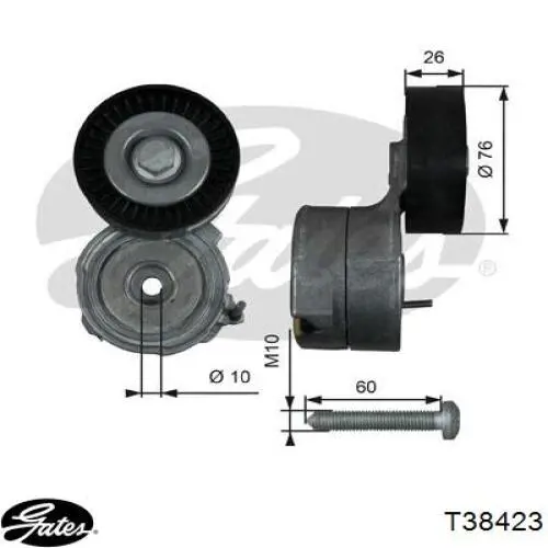 Купить T38423 Gates Натяжитель приводного ремня