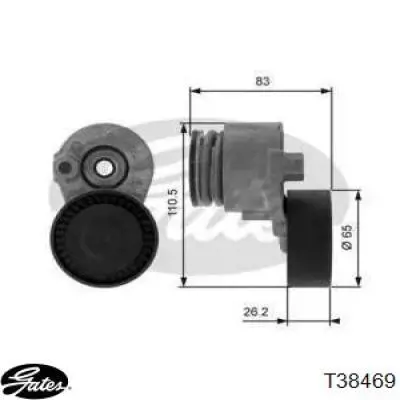 Натяжитель приводного ремня T38469 Gates