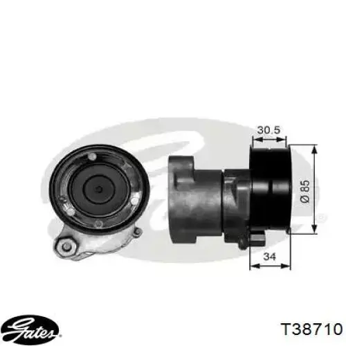 Роликовий модуль натяжителя ремня Gates T38710 цена, от 65.82 USD