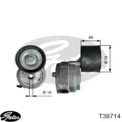 Роликовий модуль натяжителя ремня Gates T38714 цена, от 79.22 USD
