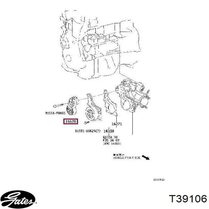 Натяжитель приводного ремня 166200V020 Toyota