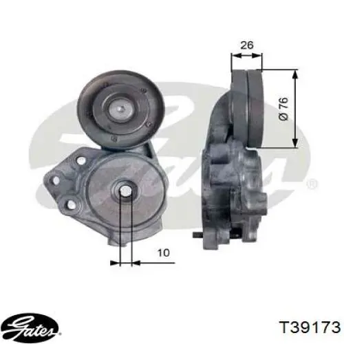 Роликовий модуль натяжителя ремня Gates T39173 цена, от 40.82 USD