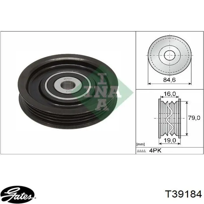 Натяжной ролик T39184 Gates