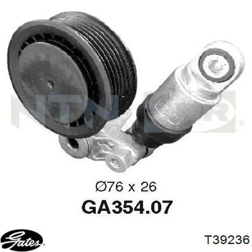 Роликовий модуль натяжителя ремня Gates T39236 цена, от 83.90 USD