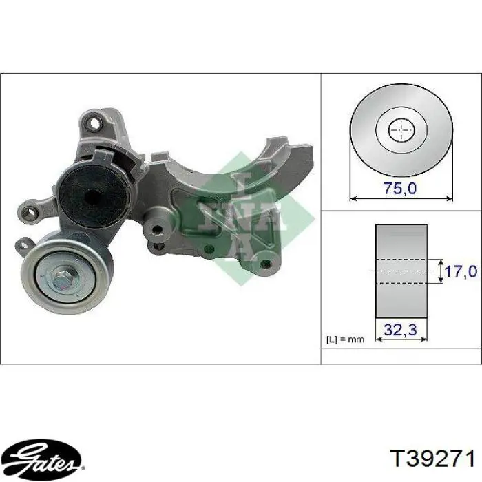 Натяжитель приводного ремня T39271 Gates