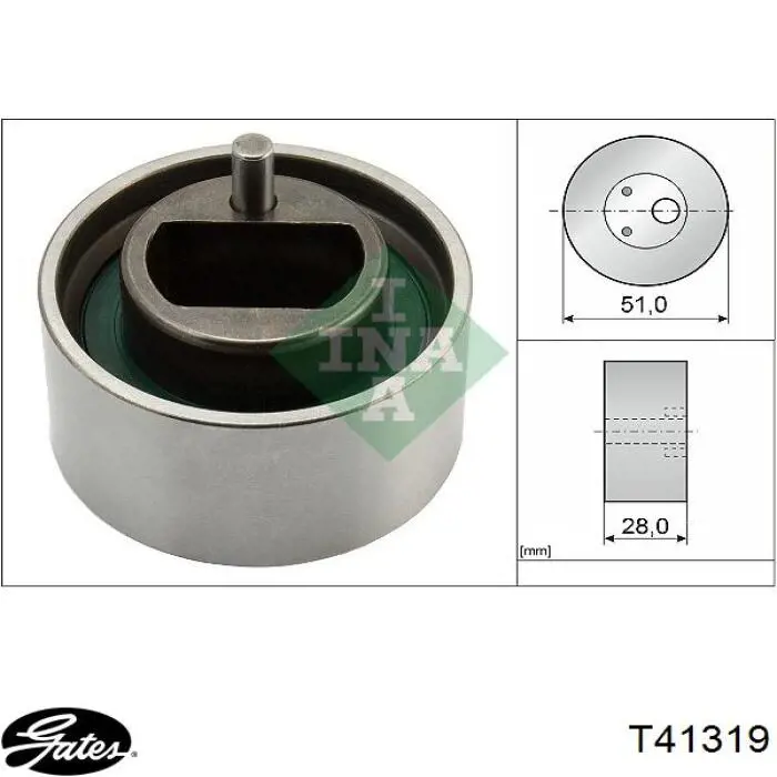 Rodillo, cadena de distribución T41319 Gates