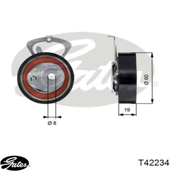 Обводной ролик ремня ГРМ Gates T42234 цена, от 9.36 USD