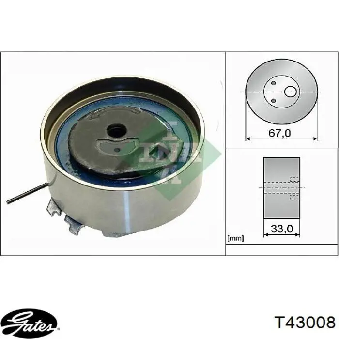 T43008 Gates Ролик натяжителя ремня ГРМ