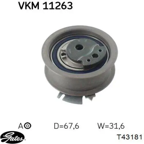 Ролик ГРМ T43181 Gates