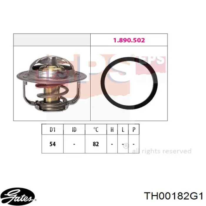 Термостат в корпусе Gates TH00182G1 цена, от 8.78 USD