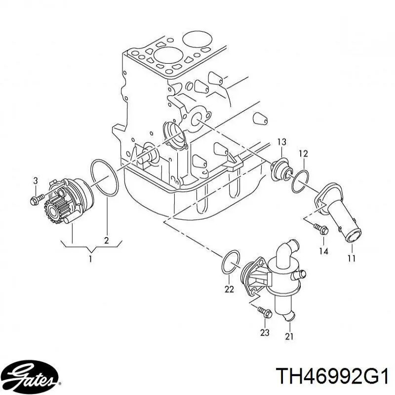 Купить TH46992G1 Gates Корпус термостата