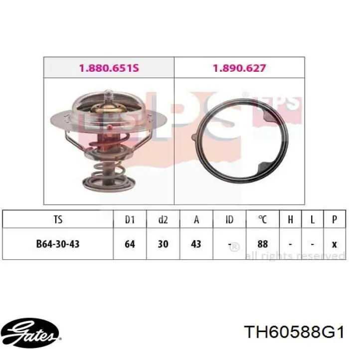 Термостат в корпусе Gates TH60588G1 цена, от 14.83 USD