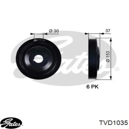 Шкив коленвала TVD1035 Gates