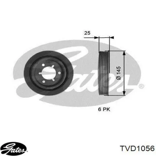 Polea, cigüeñal TVD1056 Gates