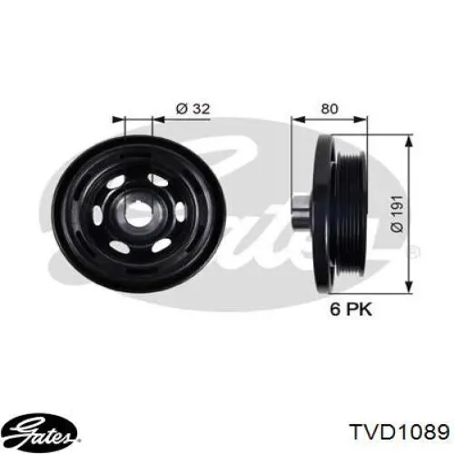 Шкив коленвала (демпфер) Gates TVD1089 цена, от 47.15 USD