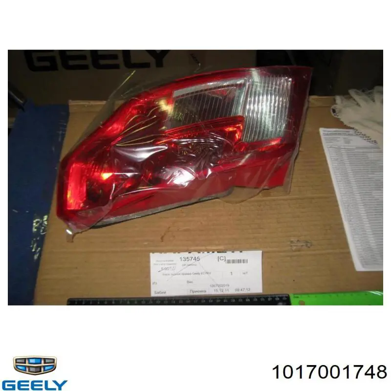 1017001748 Geely Фонарь освещения номера