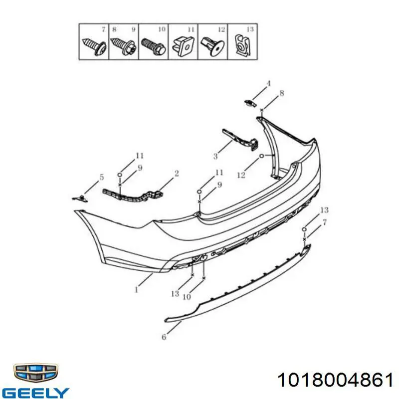 Крепление бамера правое Geely 1018004861 цена, от 2.35 USD