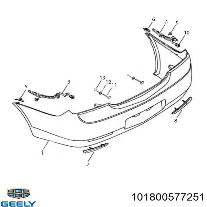 101800577251 Geely pára-choque traseiro