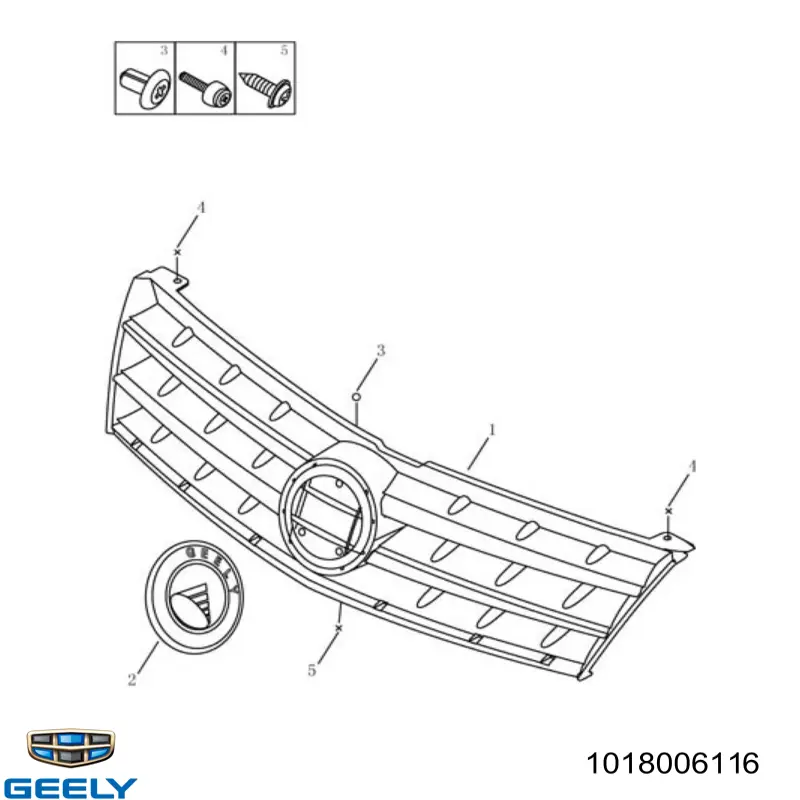 Купить 1018006116 Geely Решетка радиатора