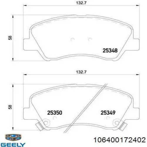  Geely 106400172402 цена, от 13.42 USD