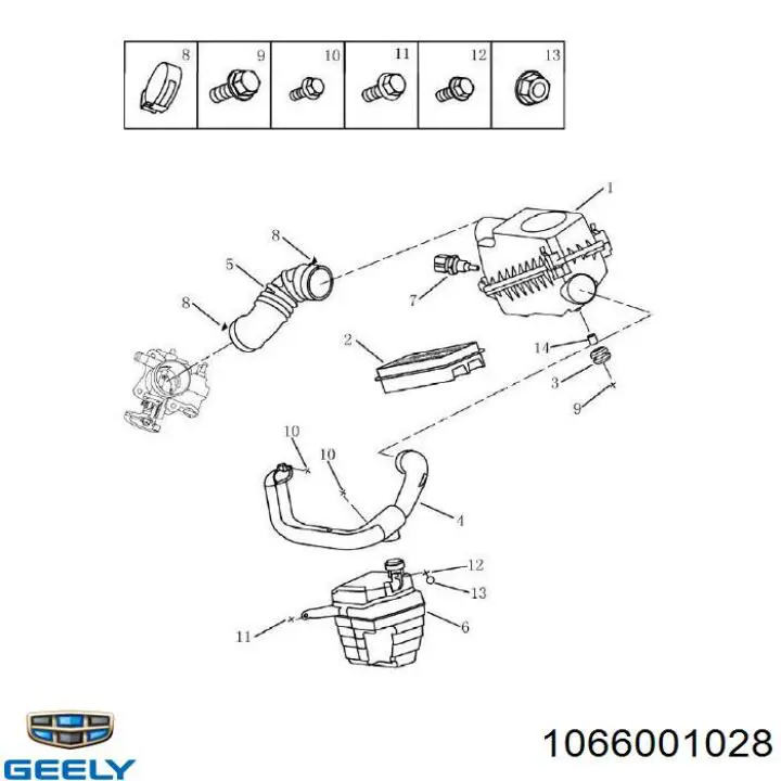 1066001028 Geely Коробка фильтра