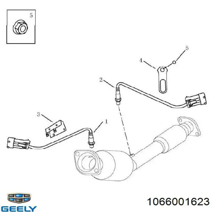 1642-88LG Fitshi sonda lambda, sensor de oxigênio depois de catalisador