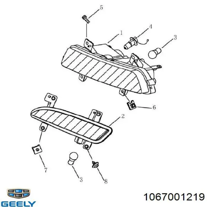  Фонарь противотуманный задний правый Geely Emgrand 