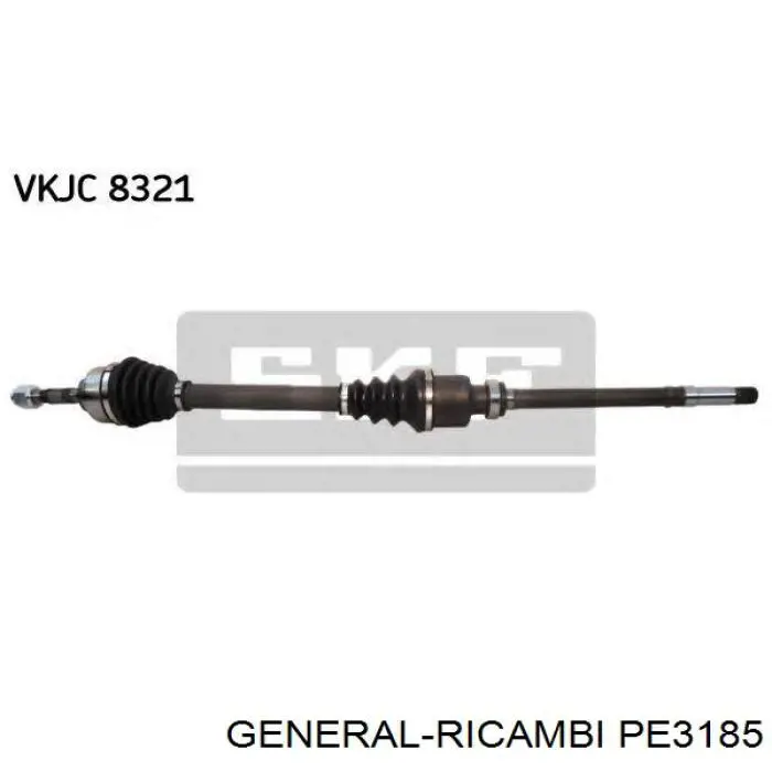 Полуось (привод) передняя левая PE3185 General Ricambi