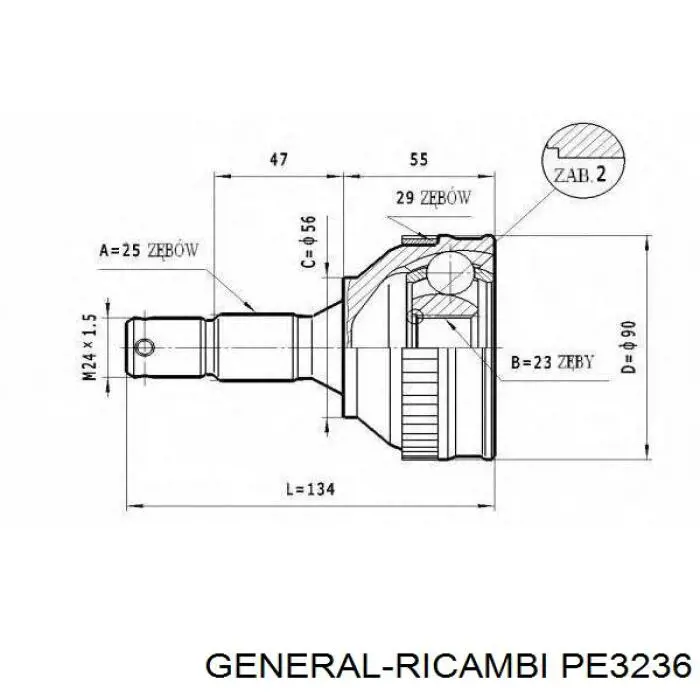 Привод передний левый Kamoka CT1138943 цена, от 65.40 USD