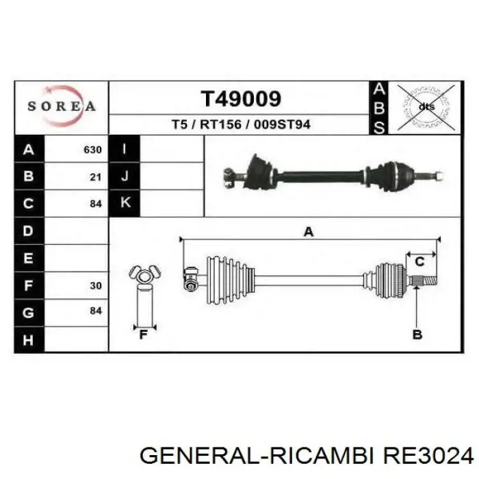 7701349359 Renault (RVI) Полуось передняя левая