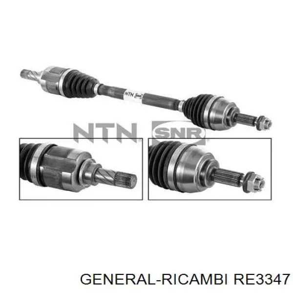 Полуось (привод) передняя левая RE3347 General Ricambi