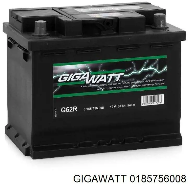 Аккумулятор Gigawatt 60 А/ч 12 В B13 0185756008