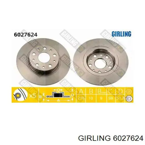 6027624 Girling диск тормозной задний