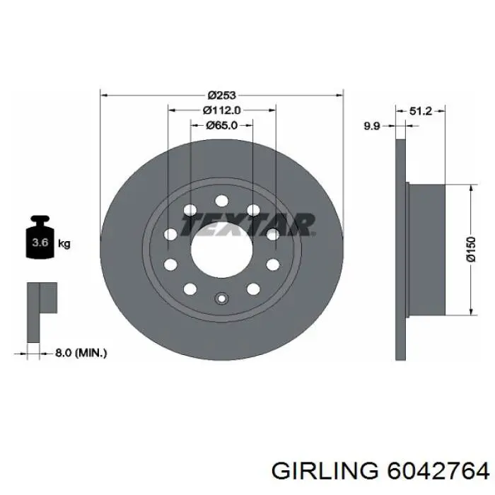 Тормозные диски 6042764 Girling