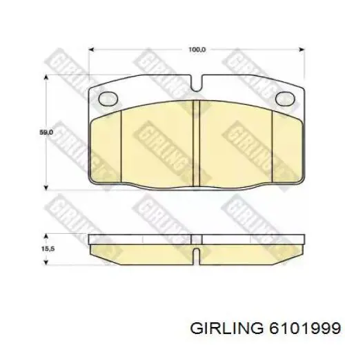 6101999 Girling колодки тормозные передние дисковые