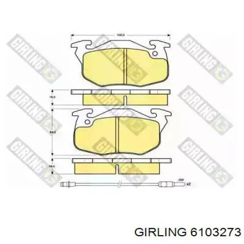 Передние тормозные колодки 6103273 Girling